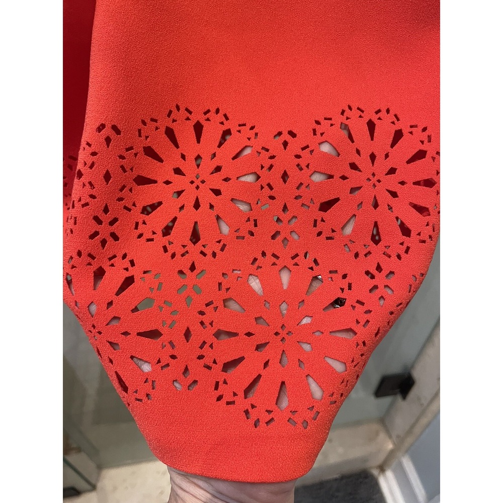 Banana Republic 2 Orange Laser Cut Out Sheath Dress Sleeveless August NWT - Picture 2 of 12